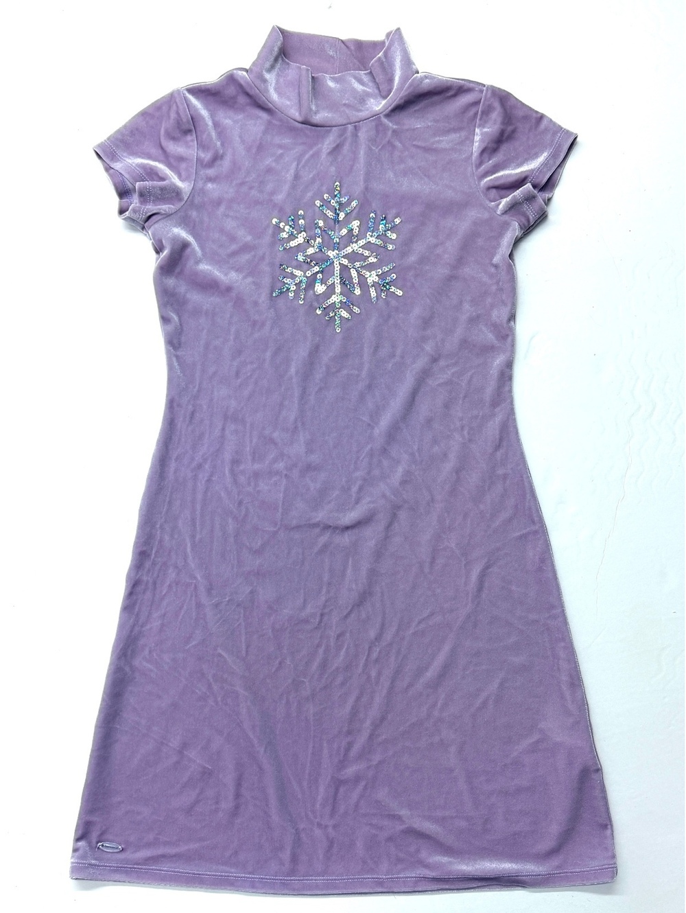 American Girl Girls' Purple Velour Dress Snowflake Sequin Holiday